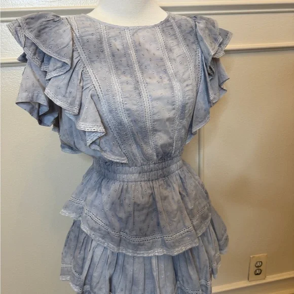 LoveShackFancy Soft Blue Cotton Top - Picture 7 of 9